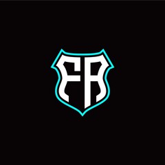 F A initials monogram logo shield designs modern