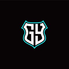 G Y initials monogram logo shield designs modern