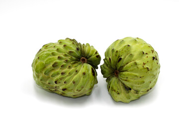 Fresh Sugar Apple or Australia Custard apple with isolated on white background.