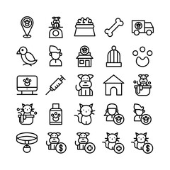 Pet icon set vector line for website, mobile app, presentation, social media. Suitable for user interface and user experience.