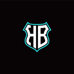 H B initials monogram logo shield designs modern
