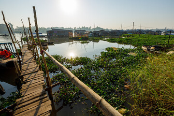 Fish Farm and fisher villages in the Mekong Delta in Vietnam