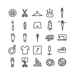 Obraz premium Tailor icon set vector line for website, mobile app, presentation, social media. Suitable for user interface and user experience.