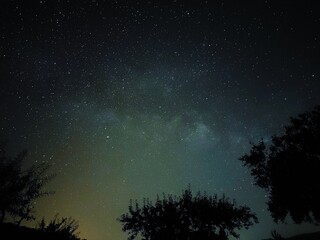 Milky way galaxy with stars and space dust in the universe, long speed exposure, Night landscape with colorful Milky Way, Starry sky at summer, Beautiful Universe, Space background