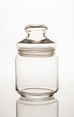 Empty glass jar