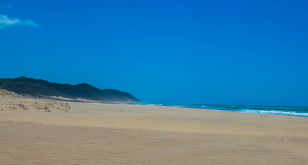 Beach scene and empty place concept during lockdown in some countries because of coronavirus or covid 19
