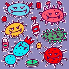 doodle design cartoon virus illustration