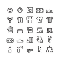 Football icon set vector line for website, mobile app, presentation, social media. Suitable for user interface and user experience.