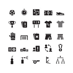 Football icon set vector solid for website, mobile app, presentation, social media. Suitable for user interface and user experience.