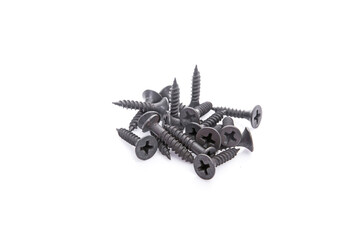 Screws on white background