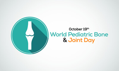 World Pediatric Bone and Joint Day on October 19th of each year spreads awareness about the impact of musculoskeletal conditions in children. Also referred to as World PB&J Day. Vector illustration.