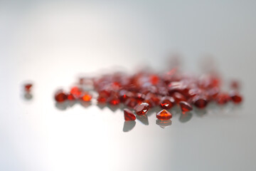 semi precious stones for creativity and jewelry lie on a white background