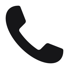 Phone icon. Call application symbol. Flat interface sign. Simple shape old telephone logo. Isolated on white background. Vector illustration image.