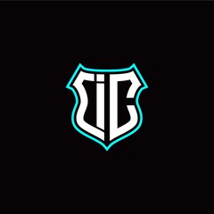 I C initials monogram logo shield designs modern