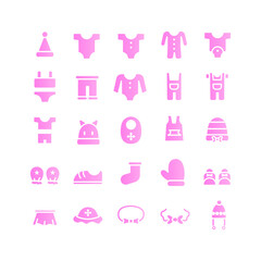 Baby Clothes icon set vector gradient for website, mobile app, presentation, social media. Suitable for user interface and user experience