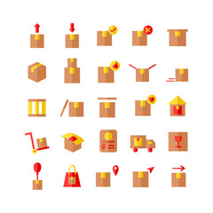 Package icon set vector flat for website, mobile app, presentation, social media. Suitable for user interface and user experience.