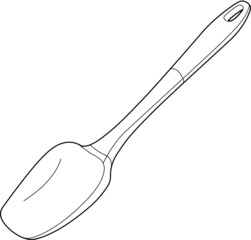 A vector line art illustration of a spoonula