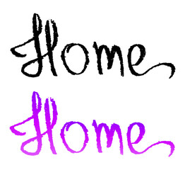 Vector handdrawn word - home