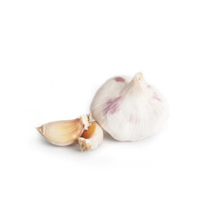 Garlic cloves isolated on white background
