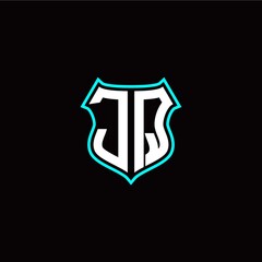J Q initials monogram logo shield designs modern