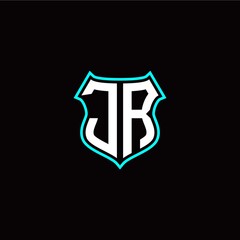 J R initials monogram logo shield designs modern
