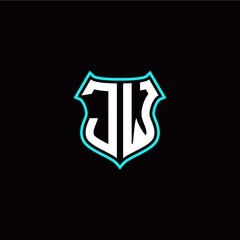 J W initials monogram logo shield designs modern