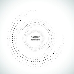 Halftone dots in circle form. round logo . vector dotted frame . design element