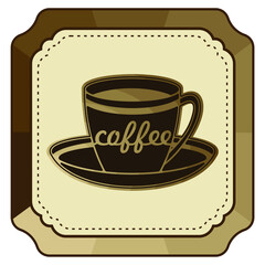 Vintage Cup of Coffee badge or logo