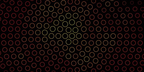 Dark Orange vector pattern with circles. Modern abstract illustration with colorful circle shapes. Design for your commercials.