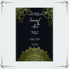 Mandala template with elegant, classic elements. Great for invitation, flyer, menu, brochure, background Premium Vector