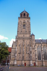 Fototapeta na wymiar Deventer, Netherlands - July 11 2020: The Great Church in the center of Town.