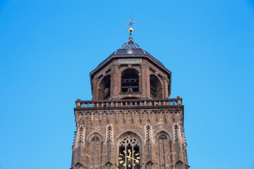 Deventer, Netherlands - July 11 2020: The Great Church in the center of Town.