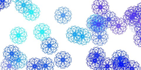 Light Pink, Blue vector natural artwork with flowers.