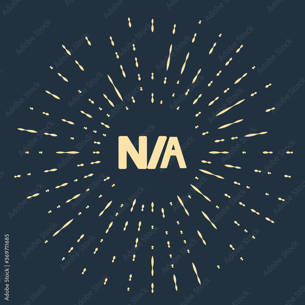 Poster beige not applicable icon isolated on blue background. abstract circle random dots. vector illustrat