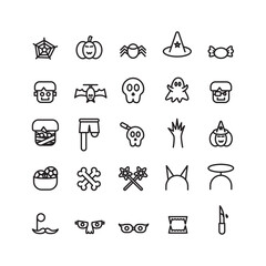 Fototapeta premium Halloween icon set vector line for website, mobile app, presentation, social media. Suitable for user interface and user experience.