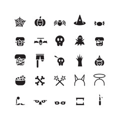 Halloween icon set vector solid for website, mobile app, presentation, social media. Suitable for user interface and user experience.