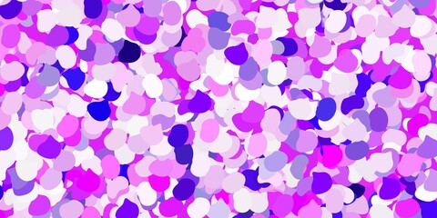 Light purple, pink vector pattern with abstract shapes.
