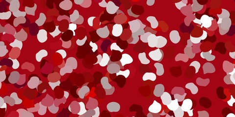 Light purple, pink vector texture with memphis shapes.