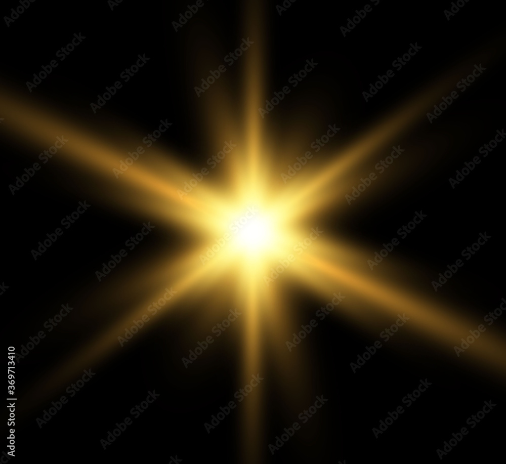Aufkleber beautiful golden vector illustration of a star on a translucent background with gold dust and glitte