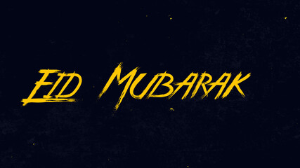 eid mubarak word illustration use for landing page,website, poster, banner, flyer, background,wallpaper, on black background