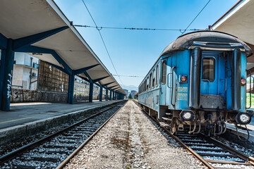 Blue train station