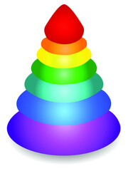 Pyramid toy. Isolated on white background.