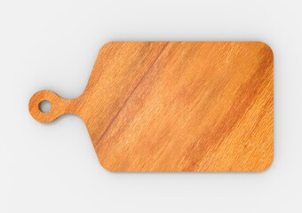 3D Rendering Wood Cutting Board Top View Isolated