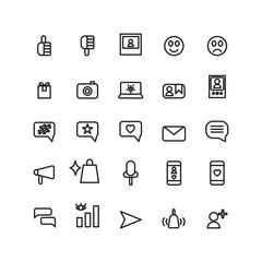 influencer icon set vector line for website, mobile app, presentation, social media. Suitable for user interface and user experience.