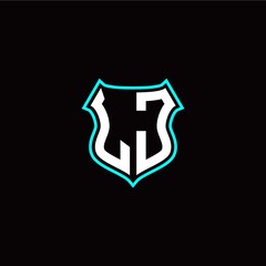 L J initials monogram logo shield designs modern