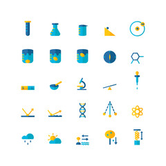 Science icon set vector flat for website, mobile app, presentation, social media. Suitable for user interface and user experience.