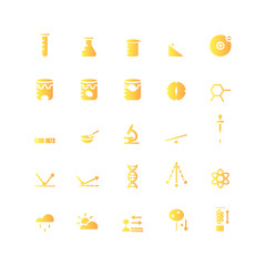 Science icon set vector gradient for website, mobile app, presentation, social media. Suitable for user interface and user experience