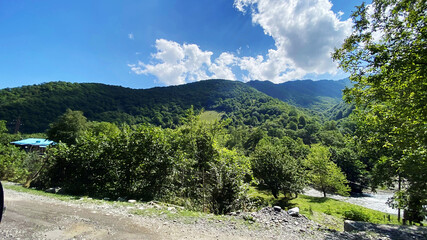 Fototapeta na wymiar Travel to the mountainous region of Georgia