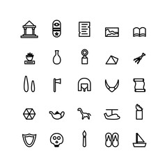 Museum icon set vector line for website, mobile app, presentation, social media. Suitable for user interface and user experience.
