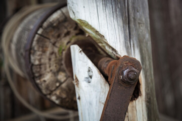 An old wooden well in the village.
